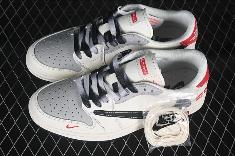 All categories Air Jordan Jordan series basketball shoes Air Jordan 1 Low High-end customized low-top sneakers Travis Scott x Fragment Design x Air Jordan 1 Low OG SP AJ1 Joe 1 Supreme joint beige black metal red label low-top cultural casual sneakers XS6089-510